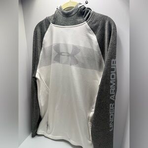 Under Armour Men's Zip-Up Sweater in Gray and White